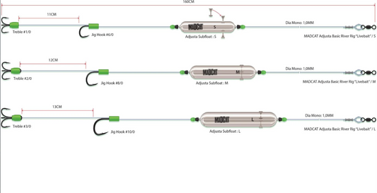 MADCAT Adjusta Basic River Rig Live Bait / Wallervorfach