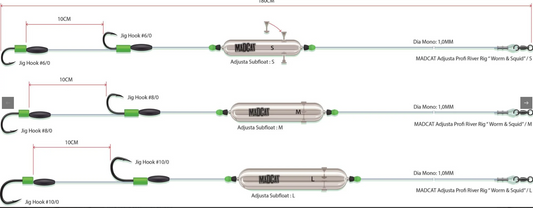 MADCAT Adjusta Profi River Rig Worm & Squid / Wallervorfach