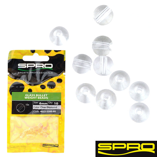 Spro Glass Bullet Weight Beads-Clear Diamond