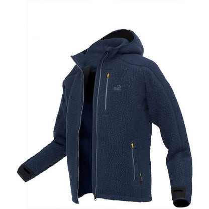 Geoff Anderson Teddy Hoody - Blau / Funktionsfleece Jacke m. Kapuze