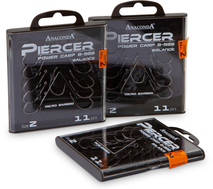 Anaconda Piercer Boilie Hook Micro Barb 11pcs. / Karpfenhaken