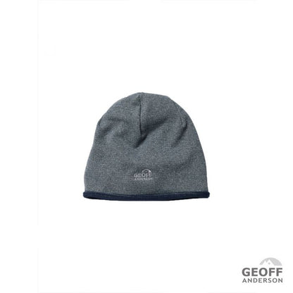 Geoff Anderson PowerWool Grid Haube - Grau/Blau meliert / Mütze mit Merinowolle