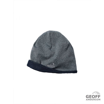 Geoff Anderson PowerWool Grid Haube - Grau/Blau meliert / Mütze mit Merinowolle