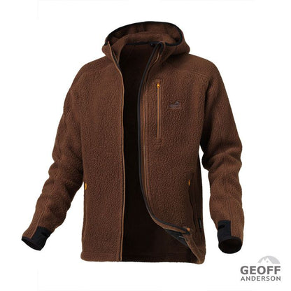 Geoff Anderson Teddy Hoody - Braun / Funktionsfleece Jacke m. Kapuze