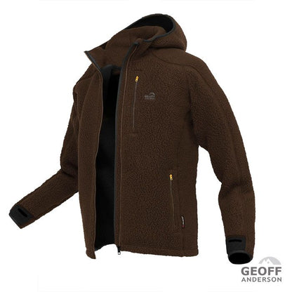 Geoff Anderson Teddy Hoody - Braun / Funktionsfleece Jacke m. Kapuze